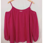 blusa rosa Calvin Klein con mangas talla L hombros descubiertos fairycore