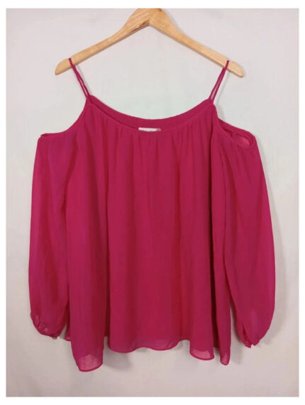 blusa rosa Calvin Klein con mangas talla L hombros descubiertos fairycore