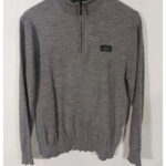 Jersey Barbour internacional gris con cuello cremallera talla L