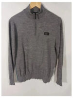 Jersey Barbour internacional gris con cuello cremallera talla L