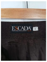 falda marrón con detalles de cuero escada talla 36 en perfecto estado