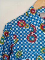 camisa flores cuadros tgl 36 vintage