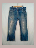 levis azul 506 w36 l34 talla 46 pantalones vaqueros distressed