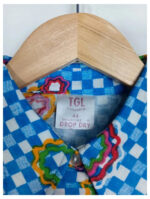 camisa flores cuadros tgl talla 38 vintage años 60s o 70s sin estrenar.