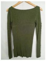 jersey verde guess talla s o top y2k vintage años 00s ajustado con hombros al aire.