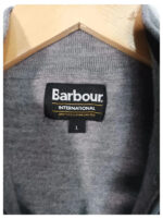 Jersey Barbour internacional gris con cuello cremallera talla L