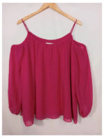 blusa rosa Calvin Klein con mangas talla L hombros descubiertos fairycore