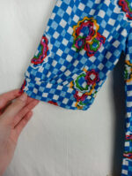 camisa flores cuadros tgl 36 vintage