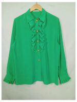 camisa verde volante Mario rosella talla 40 chorreras 70s 60s 80s vintage