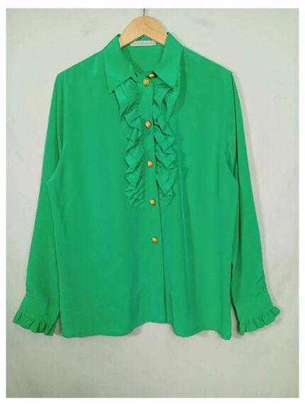 camisa verde volante Mario rosella talla 40 chorreras 70s 60s 80s vintage