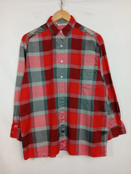 camisa cacharel cuadros rojo talla L