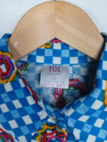 camisa flores cuadros tgl 36 vintage