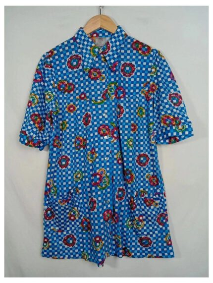 camisa flores cuadros tgl talla 38 vintage años 60s o 70s sin estrenar.