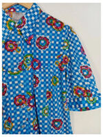 camisa flores cuadros tgl talla 38 vintage años 60s o 70s sin estrenar.