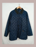 barbour azul marino con cuello verde liddesdale talla M