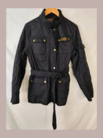 Barbour internacional, negra chaqueta Talla 42