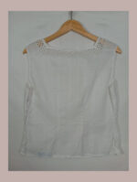 blusa blanca de lino talla 38 vintage