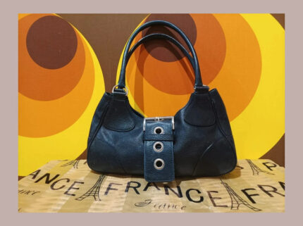 Bolso de piel Prada, azul.