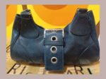 Bolso de piel Prada, azul.