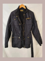 Barbour internacional, negra chaqueta Talla 42
