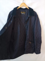 Barbour acolchada azul oscuro con cuello pana talla XL