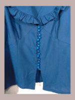 blusa con volantes azul marino talla 36 vintage años 80s. Perfecto estado.
