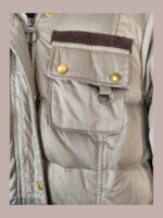 Chaqueta Barbour mujer, beige/marron con capucha de pelo Talla 40