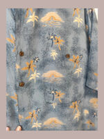 Hawaii silks traders, azul palmeras Talla M camisa hawaiana de seda vintage