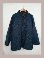 barbour azul marino con cuello verde liddesdale talla M