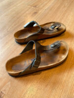 Sandalias Birkenstock marrón metálico talla 40
