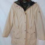 Barbour parca beige con capucha talla 38