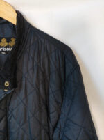 Barbour chaqueta acolchada azul cuello negro pana talla XXL