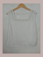 blusa blanca de lino talla 38 vintage