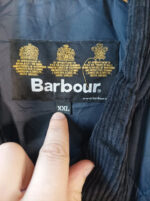 Barbour chaqueta acolchada azul cuello negro pana talla XXL