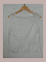 blusa blanca de lino talla 38 vintage