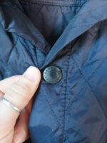 Barbour acolchada azul oscuro con cuello pana talla XL