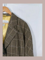 Chaqueta Escada americana marrón de cuadros talla 40 de pura lana.