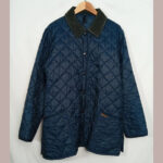 barbour azul marino con cuello verde liddesdale talla M