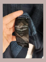 Jersey PME Legend azul marino talla L relieve de cuadros cierre cremallera