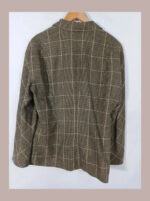 Chaqueta Escada americana marrón de cuadros talla 40 de pura lana.