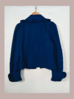 blusa con volantes azul marino talla 36 vintage años 80s. Perfecto estado.