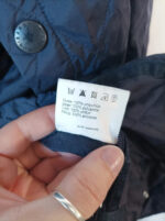 Barbour acolchada azul oscuro con cuello pana talla XL