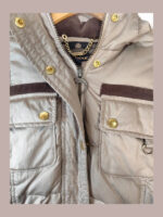 Chaqueta Barbour mujer, beige/marron con capucha de pelo Talla 40