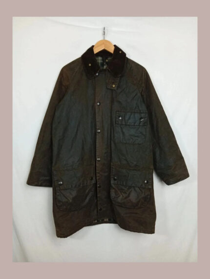 barbour de cera marrón solway zipper 91cm/36in talla s