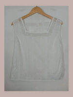 blusa blanca de lino talla 38 vintage
