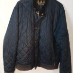 Barbour chaqueta acolchada azul cuello negro pana talla XXL