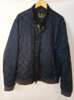 Barbour chaqueta acolchada azul cuello negro pana talla XXL