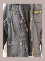 Barbour internacional, negra chaqueta Talla 42