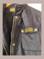 Barbour internacional, negra chaqueta Talla 42