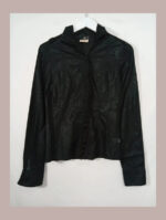 camisa o chaqueta sobre camisa negra just cavalli talla xs vintage y2k